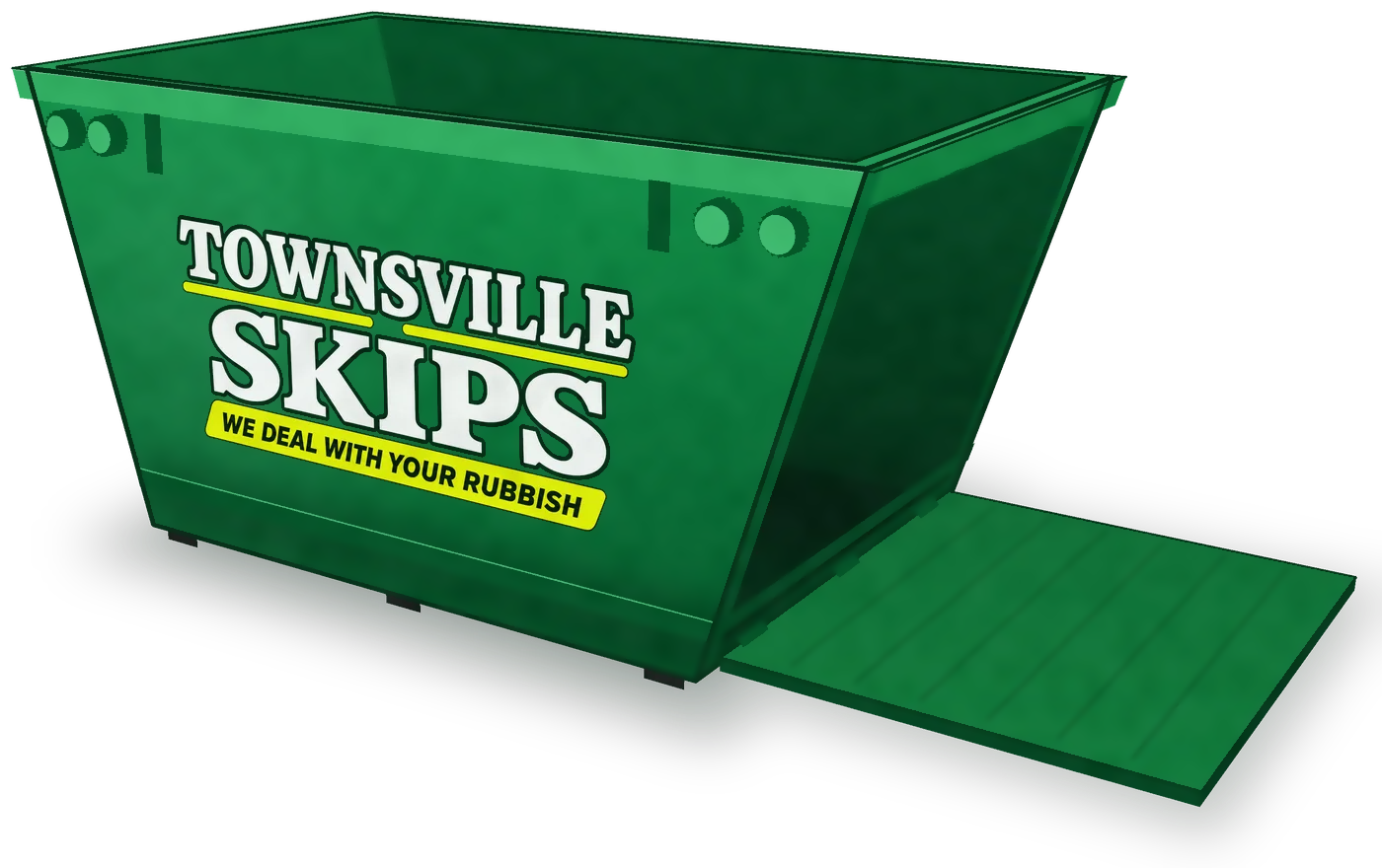 Townsville Skips green walk-in skip bin